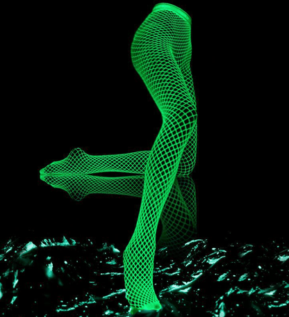 White Glow in the Dark Fishnets - Angelish Apparel